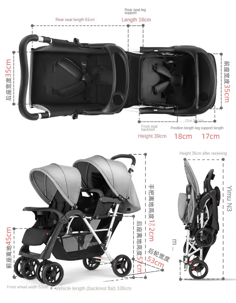 Luxury Double Stroller